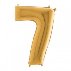 PALLONE NUMERO 7 MYLAR 102cm 40 ORO