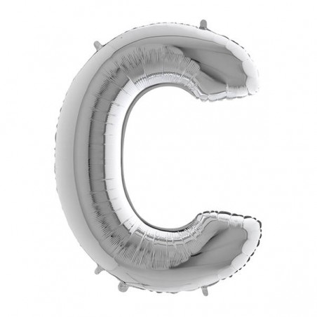 PALLONE MYLAR LETTERA C 40 102cm SILVER