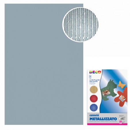 CARTONCINO CANNETE' METAL 50x70cm ARGENTO