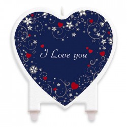 CANDELINA SAGOMATA LOVE MESSAGE CUORE