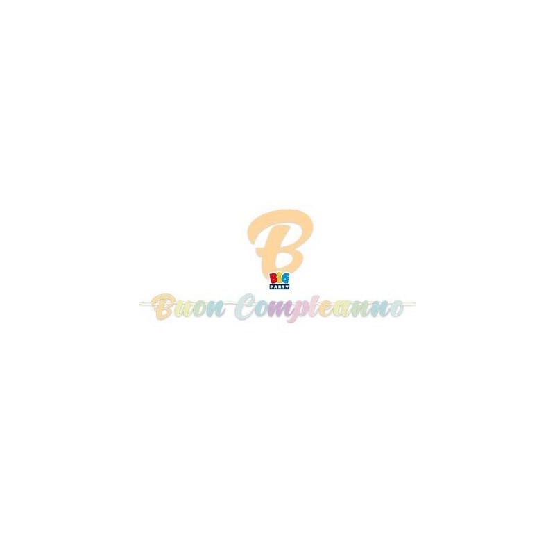 FESTONE ITALIC BUON COMPLEANNO SOFT RAINBOW cm25x6mt