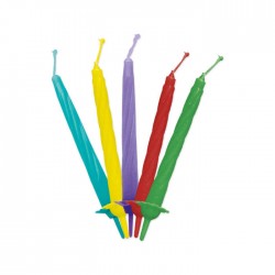 CANDELINE C/SUPPORTO 12pz 8cm COLOR