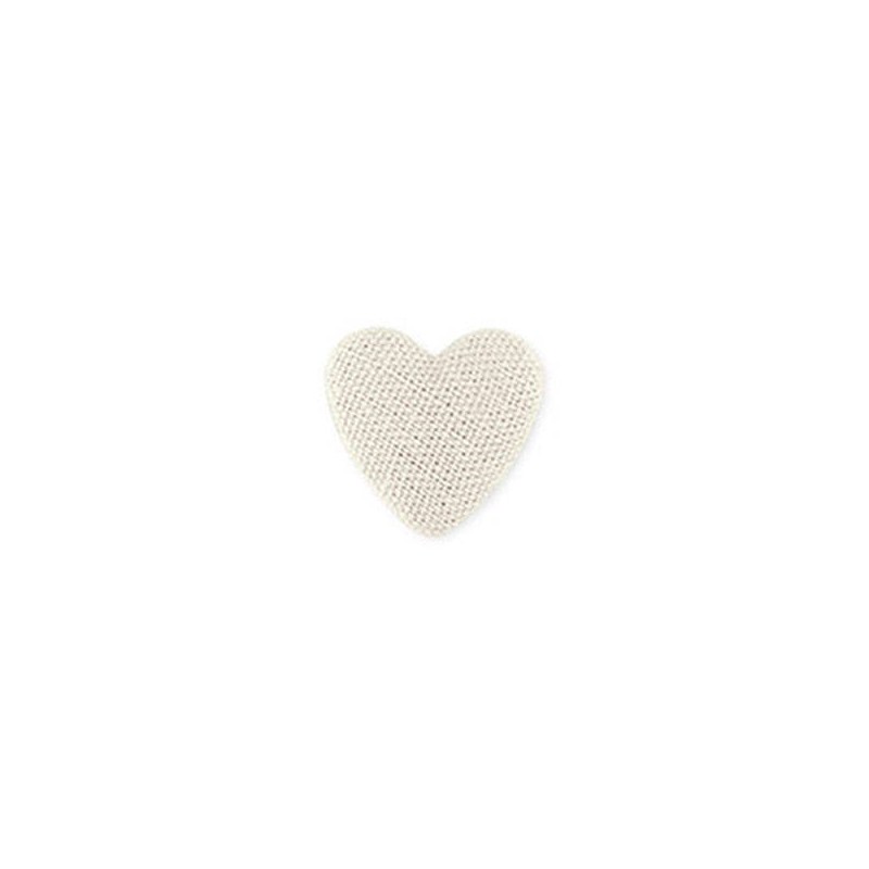 CUORE COTONE AVORIO C/ADESIVO 6pz