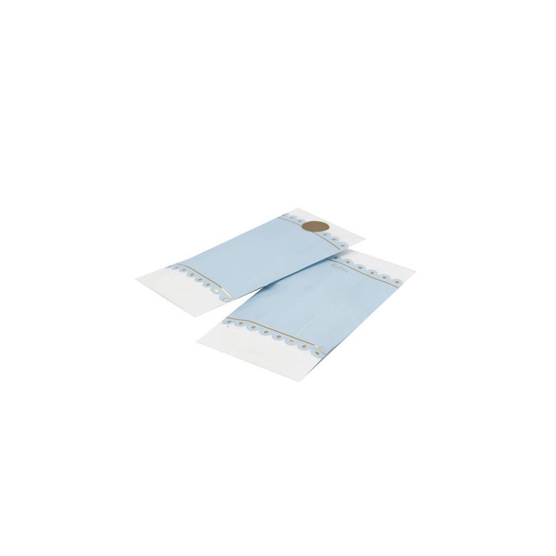 SACCHETTO CARTA STAMPA AZZURRO ORO 8x14cm