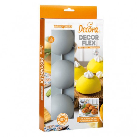 STAMPO SILICONE 5 MEZZA SFERA ø80x40h mm DECORA