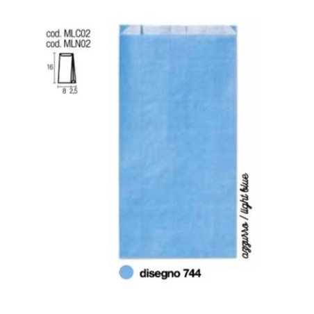 BUSTE REGALO CARTA SEALING AZZURRO 744 8+2,5x16cm 100pz PER ALIMENTI