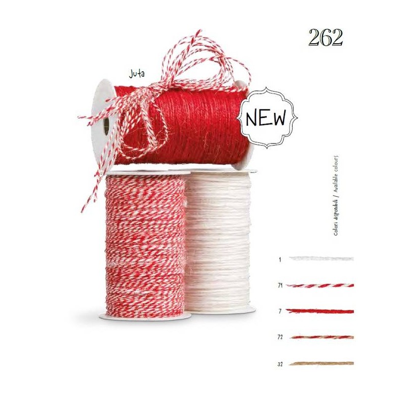 CORDINO JUTA 262 mm2x50mt COL.71-BIANCO ROSSO