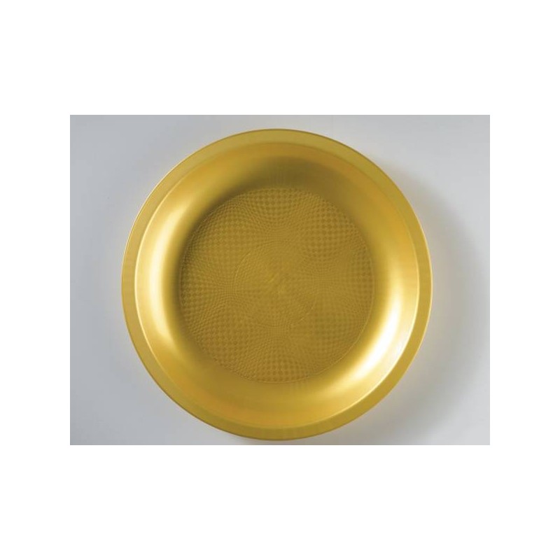 PIATTO FONDO PP ø19,5cm ORO 25pz