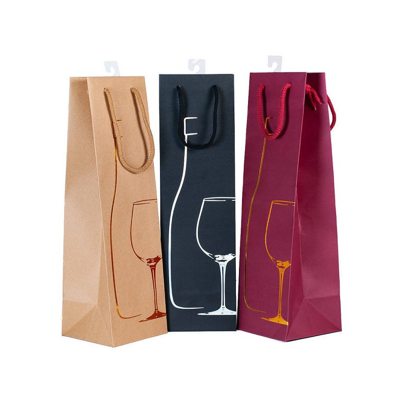 BORSA IN CARTA C/CORDINO 12x12x41cm DELUXE ORO