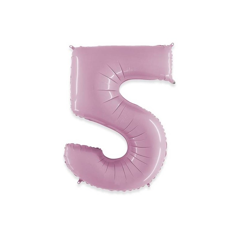 PALLONE NUMERO 5 MYLAR 102cm 40 ROSA