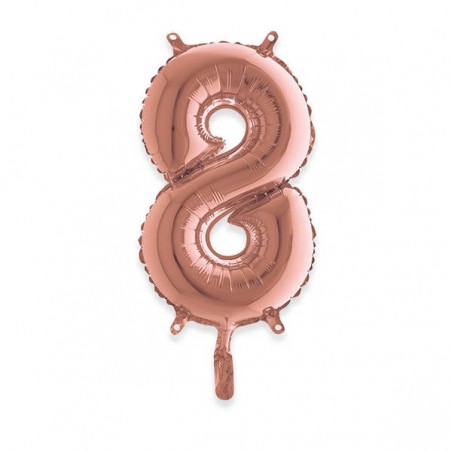 PALLONE NUMERO 8 MYLAR 36cm ROSE GOLD