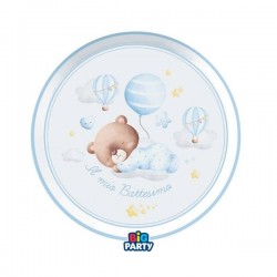 PIATTI ø18cm BATTESIMO BABY BEAR CELESTE 6pz
