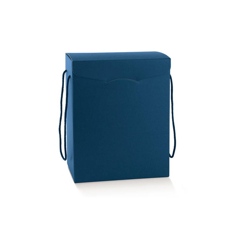 SCATOLA SEGRETO C/CORDINI 28x20x35cm FIBRA BLU