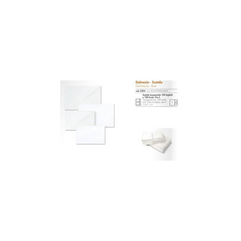 BIGLIETTI + BUSTA 7,5x11cm BRISTOL BIANCO 100pz