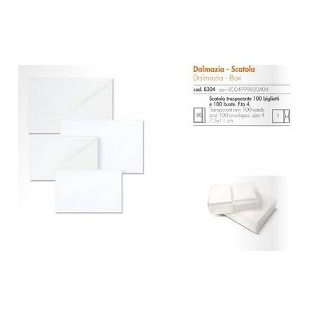 BIGLIETTI + BUSTA 7,5x11cm BRISTOL BIANCO 100pz