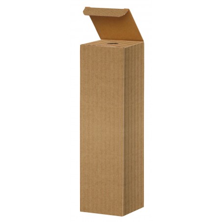 SCATOLA PORTA 1 BOTTIGLIA  9x9x34cm ONDA AVANA