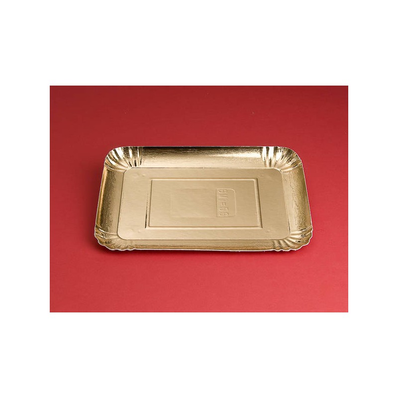 VASSOI CARTONE ORO RETTANGOLARI 4=3LS 26x18cm 10kg