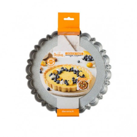 STAMPO CROSTATA FONDO MOBILE ø25x3hcm ANTIADERENTE DESIGN LINE DECORA