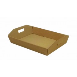 CESTA REGALO C/MANIGLIE PICCOLA 31x24,5x6cm ONDA AVANA PORTATA 5kg