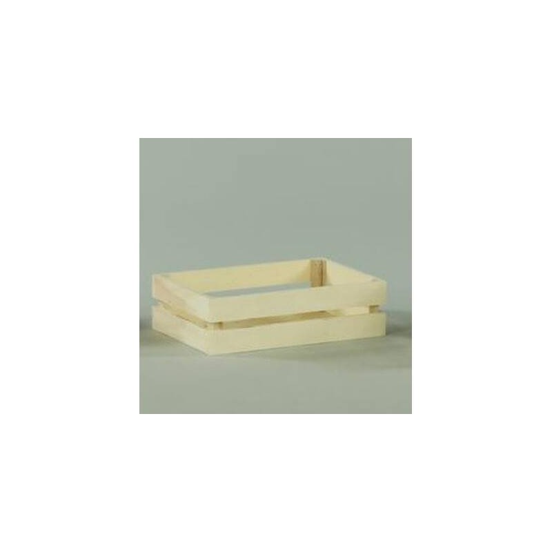 CESTO RETTANGOLARE LEGNO NATURALE 21x14x6cm