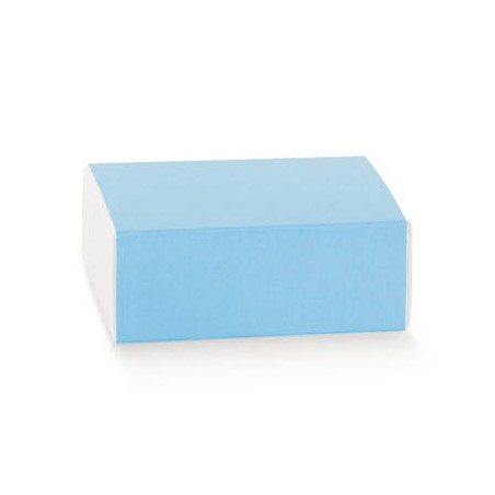 SCATOLA CASSETTO QUADRETTO FIBRA AZZURRO 6x5x3cm + DIVISORIO BIANCO 10pz