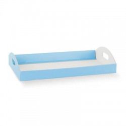 VASSOIO CARTONCINO C/MANIGLIE 43,5x29x4,5cm FIBRA AZZURRO
