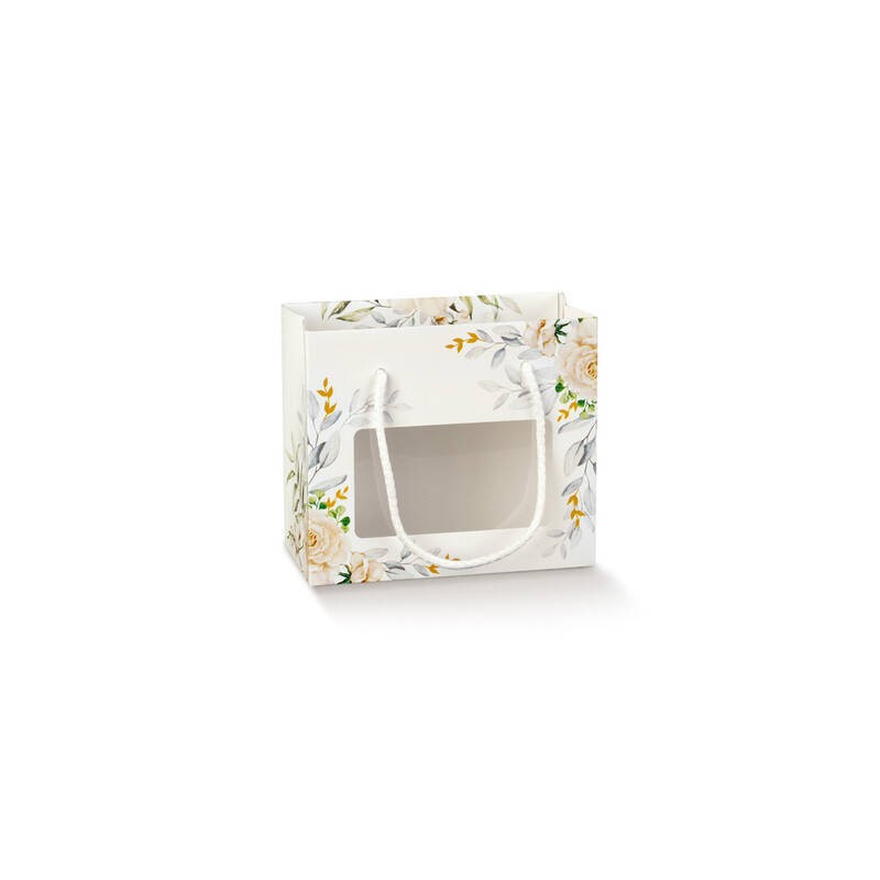 SHOPPER IN CARTA C/CORDINI E FINESTRA 16x8x14cm BOTANIC