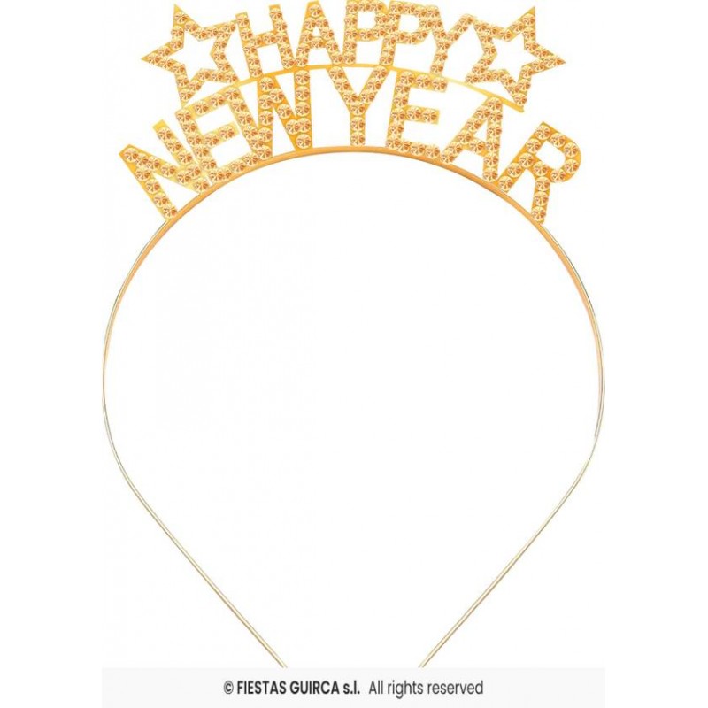 CERCHIETTO METALLO ORO HAPPY NEW YEAR