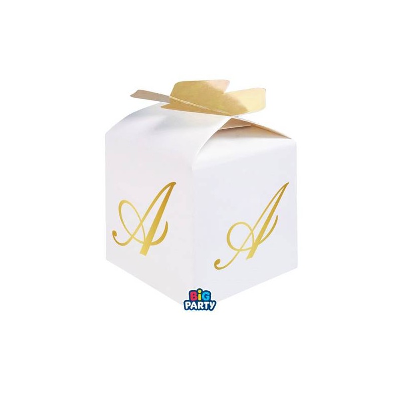SCATOLINA CUBETTO PORTACONFETTI 5x7x5cm LETTERA A 10pz
