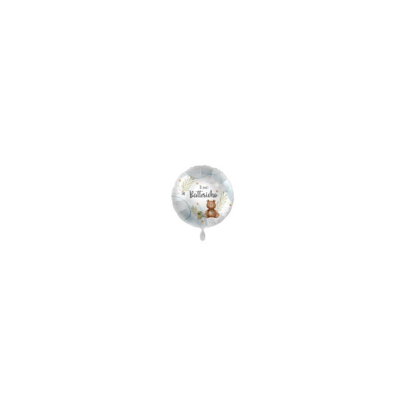 PALLONE MYLAR TONDO 17 45cm IL MIO BATTESIMO AZZURRO