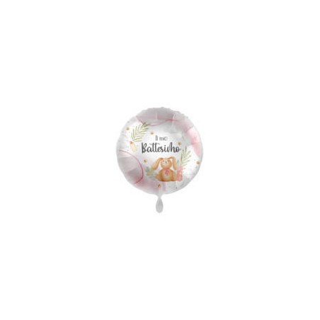 PALLONE MYLAR TONDO 17 45cm IL MIO BATTESIMO ROSA