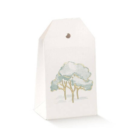 SCATOLA TAG 5,5x3,5x10cm ST. CALDO INTRECCI VERDE 10pz