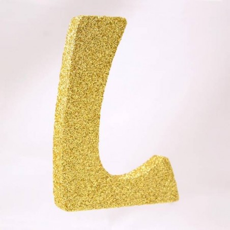 LETTERA POLISTIROLO GLITTER ORO mm120x90 L