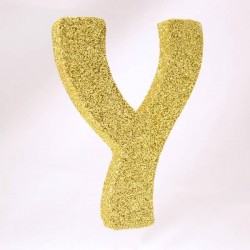 LETTERA POLISTIROLO GLITTER ORO mm120x90 Y