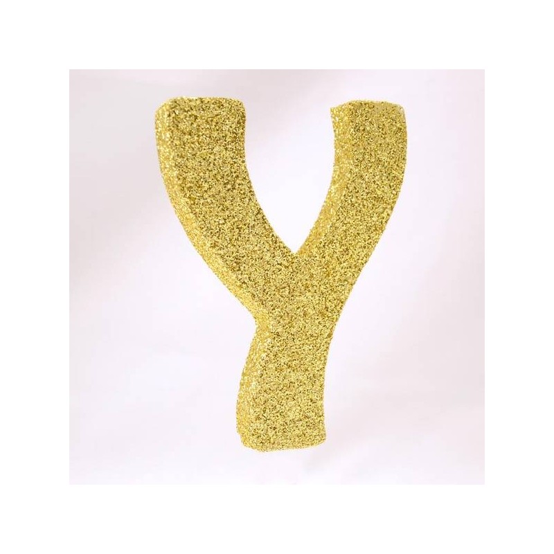 LETTERA POLISTIROLO GLITTER ORO mm120x90 Y