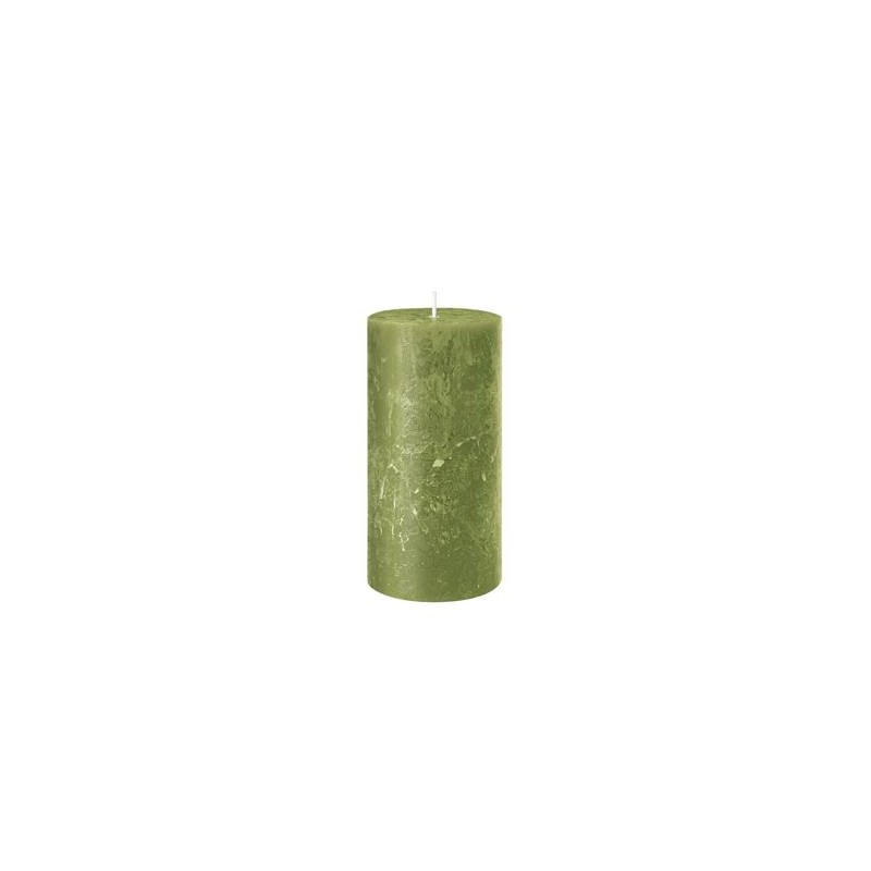 CANDELA MOCCOLO RUSTIC SAFE 11x7cm VERDE OLIVA