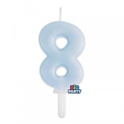 CANDELINA NUMERO 8 TINY PLUMP CELESTE BABY 7cm