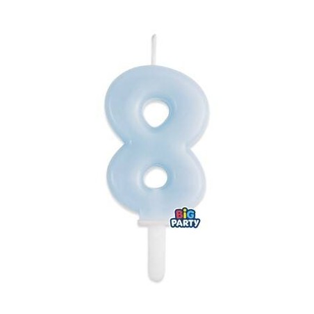 CANDELINA NUMERO 8 TINY PLUMP CELESTE BABY 7cm