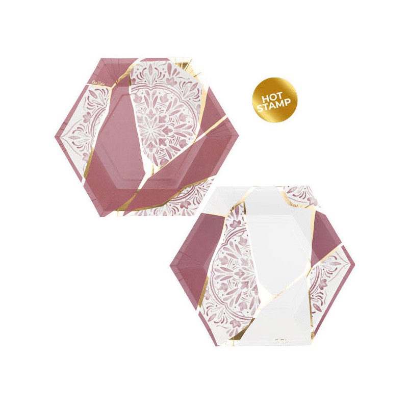 PIATTI PIATTI 23cm KINTSUGI ROSA 8pz