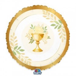 PALLONE MYLAR TONDO 18 45cm HOLY COMUNIONE