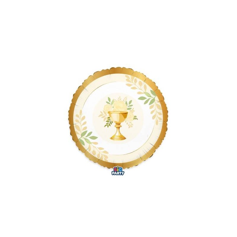 PALLONE MYLAR TONDO 18 45cm HOLY COMUNIONE