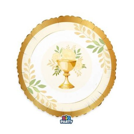 PALLONE MYLAR TONDO 18 45cm HOLY COMUNIONE