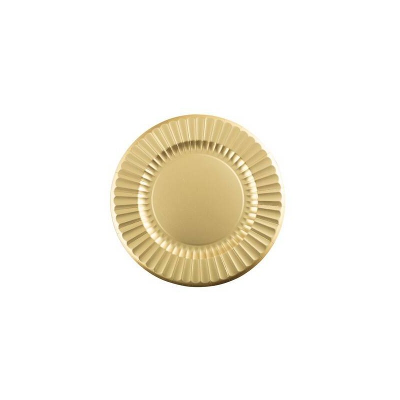 PIATTI CARTONCINO ROUND SHAPE GOLD SATIN 33cm 6pz