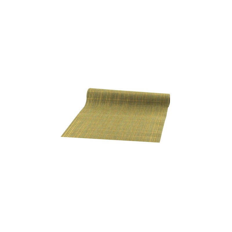 RUNNER IN TESSUTO VERDE SCURO C/RIGHE ORO cm30x3mt