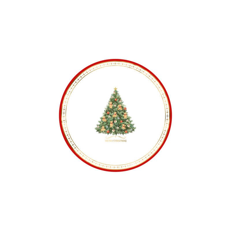MAXI PIATTO ø33 CHRISTMAS TEDDY 6pz