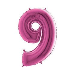 PALLONE NUMERO 9 MYLAR 102cm 40 FUCSIA