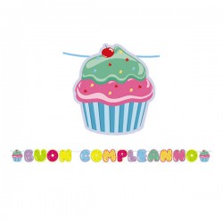 FESTONE MAXI BUON COMPLEANNO CUPCAKE 6mt