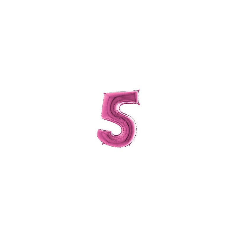 PALLONE NUMERO 5 MYLAR 102cm 40 FUCSIA
