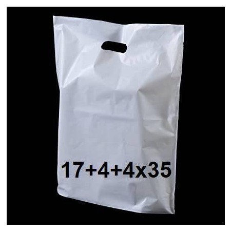 SHOPPER FAGIOLO PE/HD 60my 17+4+4x35cm BIANCO 5kg (lg.N°28 24/03/12) **TASSA CONAI 0,718/KG INCLUSA**