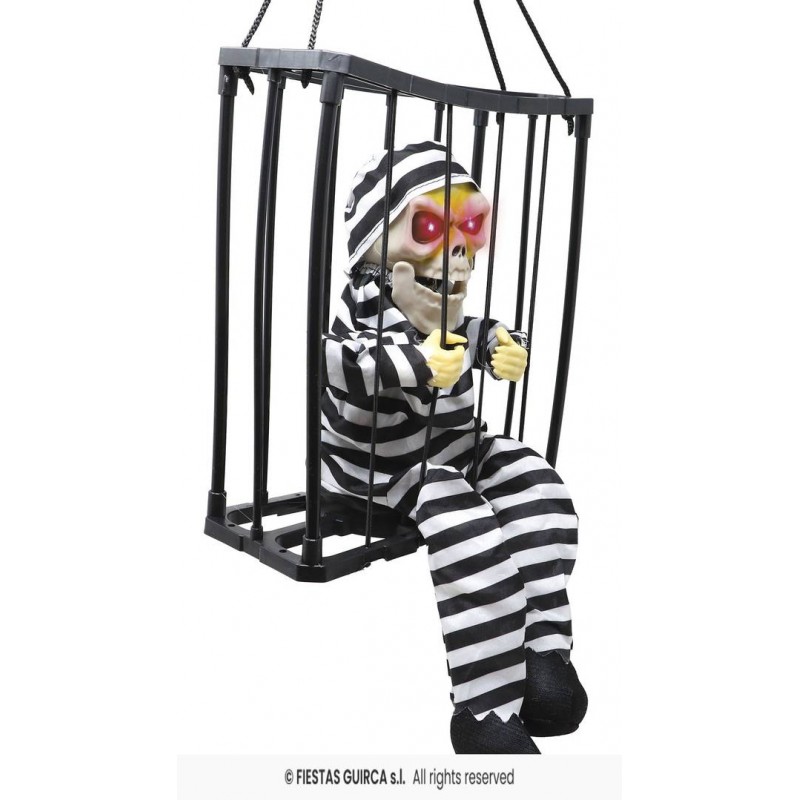 SCHELETRO INCARCERATO 24x27cm C/LUCE SUONO E MOVIMENTO